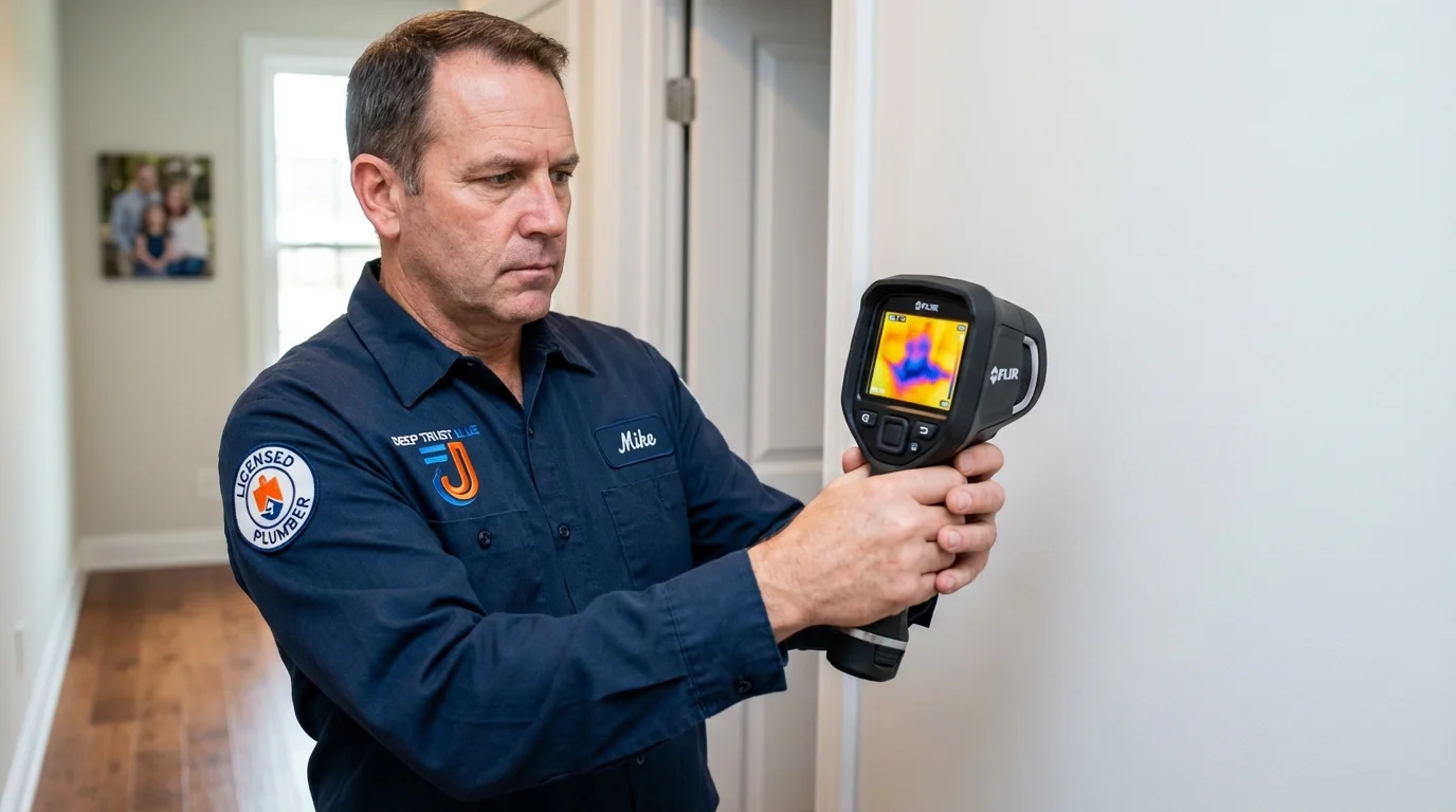 Thermal imaging leak detection by Johns Plumbing LLC in Brimfield